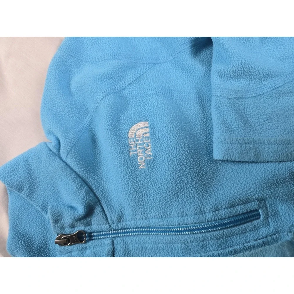 North Face Pullover Girls Medium 10/12 Blue‎ Fleece Half Zip Warm Outdoor Youth